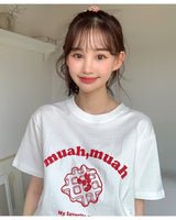 [muahmuah] waffle printing half t-shirt 6色 デイリー 韓国人気 夏のファッション - コクモト KOCUMOTO