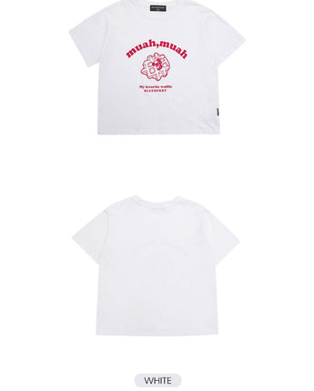 [muahmuah] waffle printing half t-shirt 6色 デイリー 韓国人気 夏のファッション - コクモト KOCUMOTO