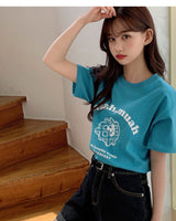 [muahmuah] waffle printing half t-shirt 6色 デイリー 韓国人気 夏のファッション - コクモト KOCUMOTO