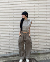 [muahmuah] Wide cargo string pants 3色 新商品 韓国ファッション - コクモト KOCUMOTO