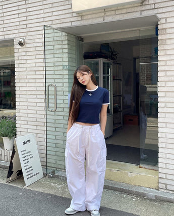 [muahmuah] Wide cargo string pants 3色 新商品 韓国ファッション - コクモト KOCUMOTO