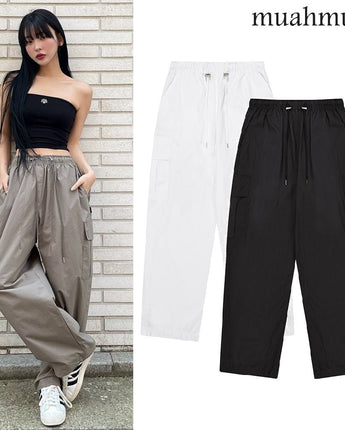 [muahmuah] Wide cargo string pants 3色 新商品 韓国ファッション - コクモト KOCUMOTO