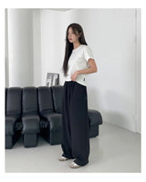 [muahmuah] Wide TR banding slacks 2色 新商品 韓国人気 デイリールック - コクモト KOCUMOTO