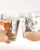 [MUZIK TIGER] Tiger Seoul Tower Soju Glass 2p Set 焼酎用 旅行ギフト 海外旅行 お土産 - コクモト KOCUMOTO