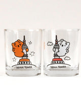 [MUZIK TIGER] Tiger Seoul Tower Soju Glass 2p Set 焼酎用 旅行ギフト 海外旅行 お土産 - コクモト KOCUMOTO