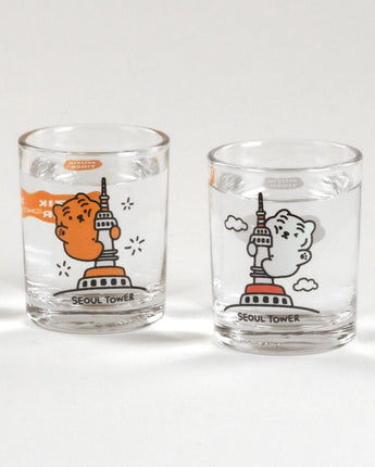 [MUZIK TIGER] Tiger Seoul Tower Soju Glass 2p Set 焼酎用 旅行ギフト 海外旅行 お土産 - コクモト KOCUMOTO