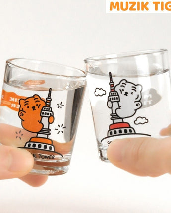 [MUZIK TIGER] Tiger Seoul Tower Soju Glass 2p Set 焼酎用 旅行ギフト 海外旅行 お土産 - コクモト KOCUMOTO