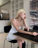 【韓国女性人気ファッション】スクエアレースストラップミニワンピース - コクモト KOCUMOTO