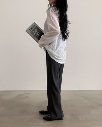 [韓国女性人気ファッション]シースルールーズフィット長袖ニット - コクモト KOCUMOTO