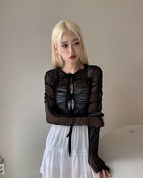 【韓国女性人気ファッション】スクエアレースストラップミニワンピース - コクモト KOCUMOTO