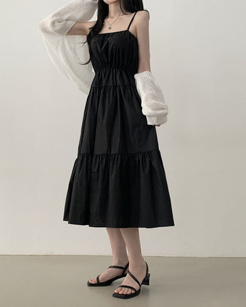 [韓国の女性の人気のファッション]ひもナシウエストバンディングロングワンピース - コクモト KOCUMOTO
