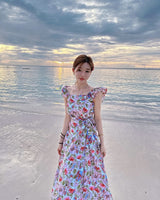 【韓国女性人気ファッション】白リボンナシロングラップワンピース - コクモト KOCUMOTO