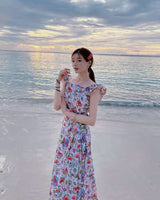 【韓国女性人気ファッション】白リボンナシロングラップワンピース - コクモト KOCUMOTO