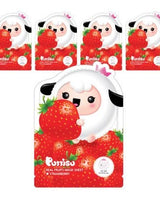 [Puttisu] Real Fruit Sheet Mask Pack - Strawberry (18ml x 5p) 韓国化粧品 - コクモト KOCUMOTO