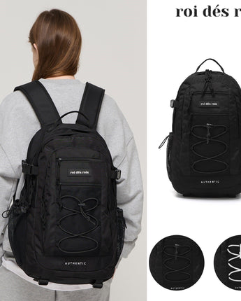 [ROIDESROIS] SUBJECT STRING MESH BACKPACK (BLACK) 新学期 韓国人気 学生バッグ - コクモト KOCUMOTO