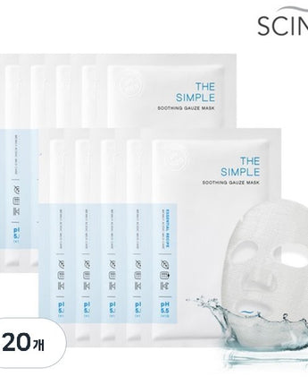 [SCINIC] THE SIMPLE SOOTHING GAUZE MASK PACK 25ml (20個 x 1set) 韓国化粧品 - コクモト KOCUMOTO
