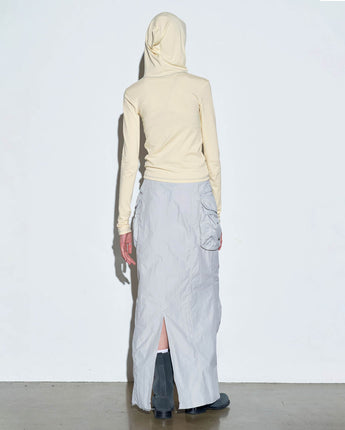 【SCULPTOR】 Parachute Cargo Maxi Skirt Pale Gray - コクモト KOCUMOTO