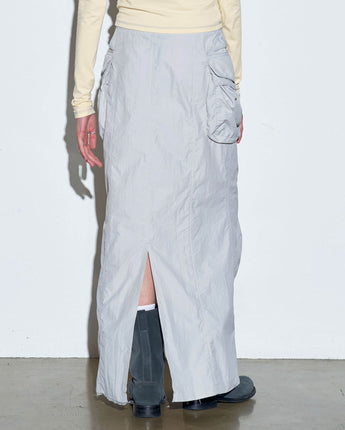 【SCULPTOR】 Parachute Cargo Maxi Skirt Pale Gray - コクモト KOCUMOTO