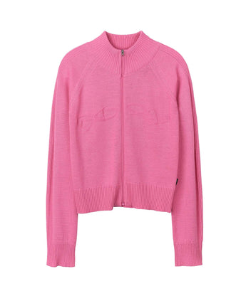 【SCULPTOR】2023 F/W Holy Knit Zip-Up Acid Pink - コクモト KOCUMOTO