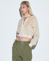 【SCULPTOR】2023 F/W Velour Crop Zip-Up Hoodie Ballerina Nude - コクモト KOCUMOTO