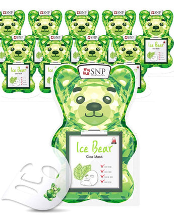 [SNP] Ice Bear Cica Mask Pack (33ml x 10ea) 韓国化粧品 - コクモト KOCUMOTO