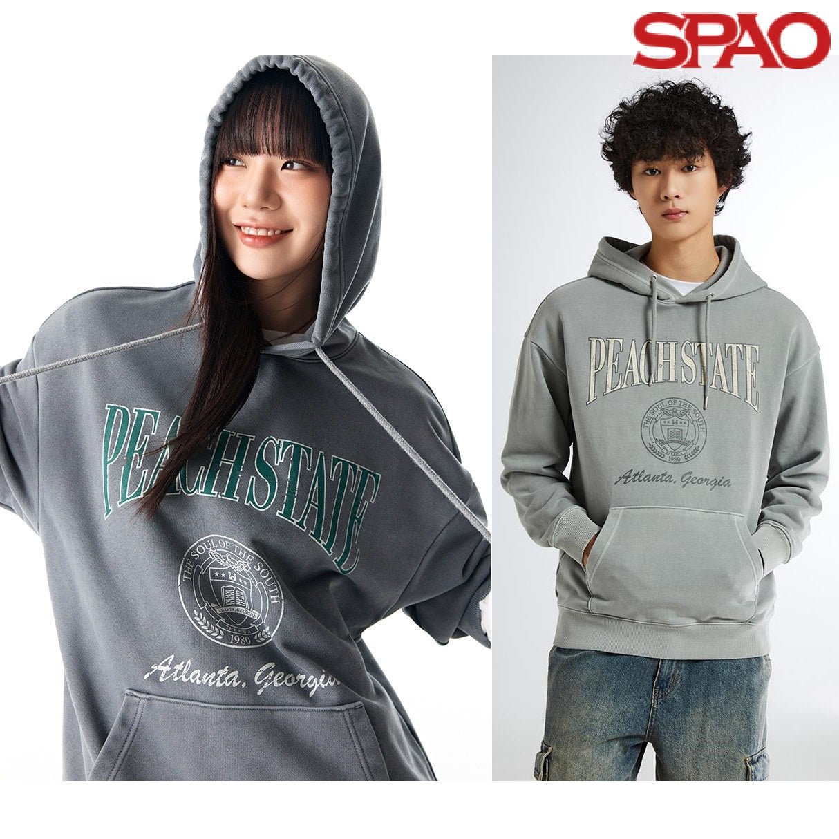 [SPAO] (ATLANTA) Pigment Hooded Pullover 2色 (SPMHE23C63) 新商品 カップルアイテム - コクモト KOCUMOTO