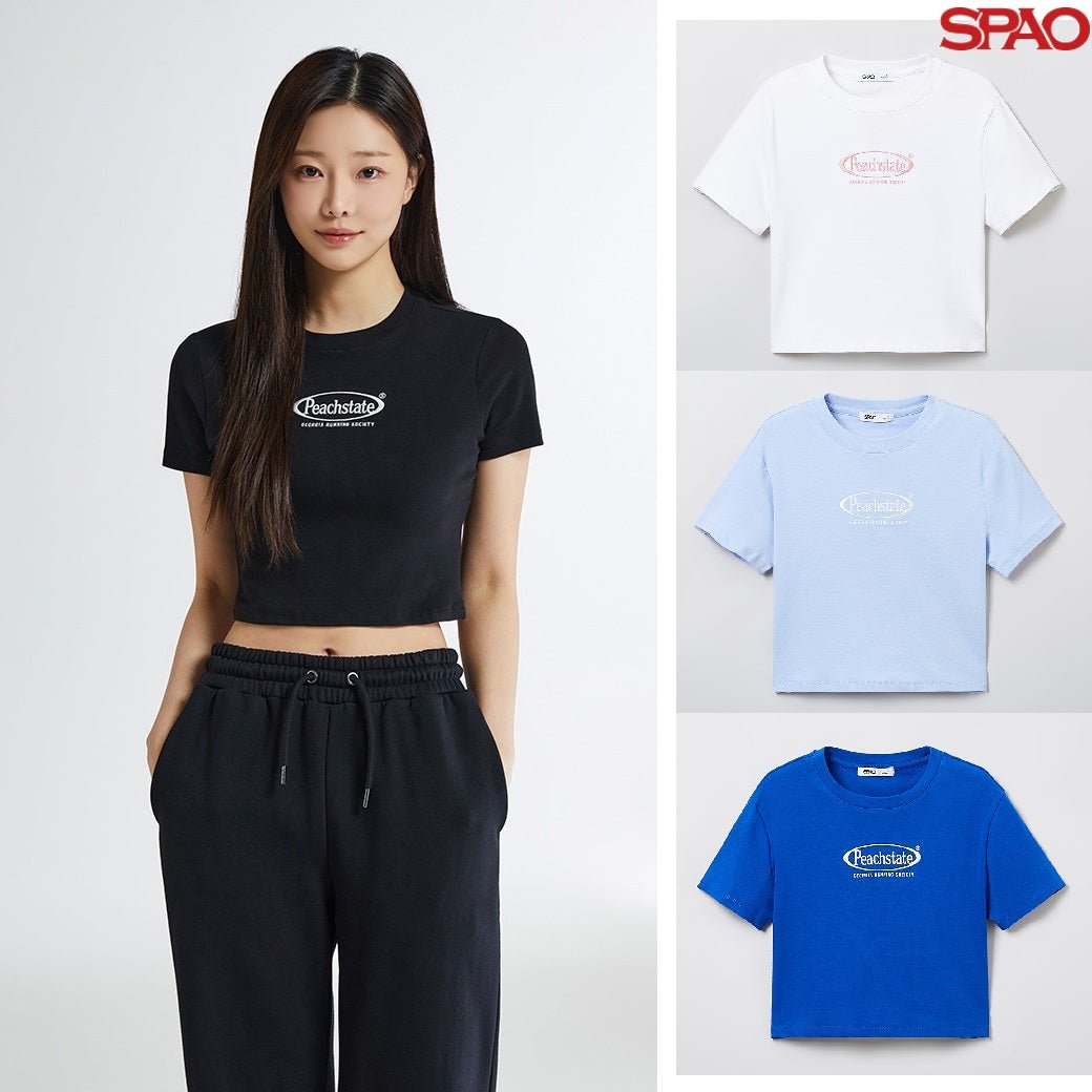 [SPAO] PEACH STATE Slim fit crop short sleeve tee 4色 新商品 デイリールック - コクモト KOCUMOTO