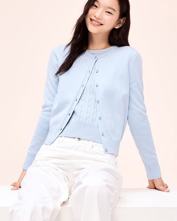 [SPAO] [Soft Yarn] Round neck cardigan 4色 新商品 デイリールック - コクモト KOCUMOTO