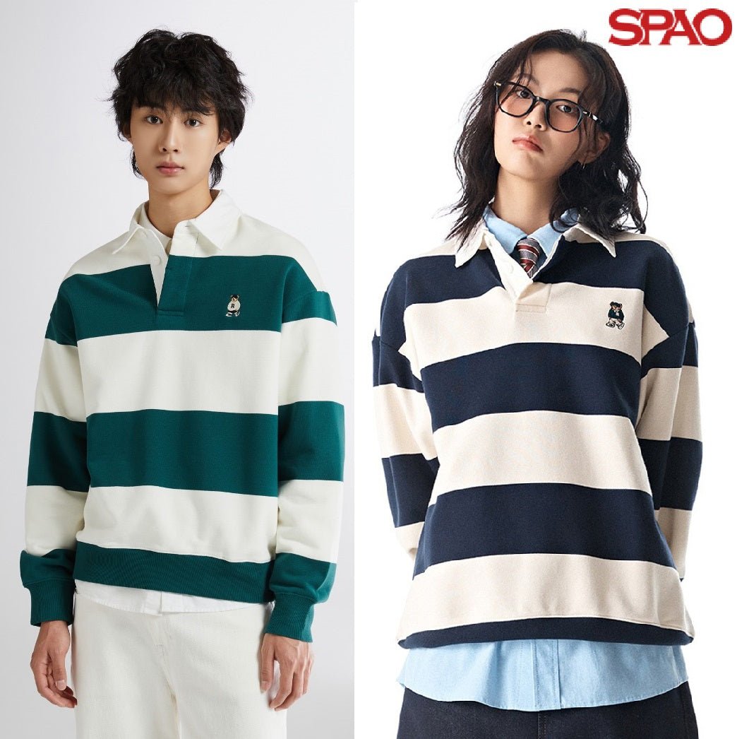 [SPAO] (Woody) Rugby Sweatshirt 2色 (SPMWE12C53) 新商品 カップルアイテム - コクモト KOCUMOTO