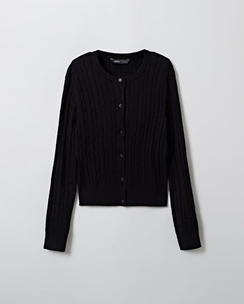 [SPAO][Soft Yarn] Round neck cable cardigan 4色 新商品 韓国人気 女性服 - コクモト KOCUMOTO