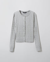 [SPAO][Soft Yarn] Round neck cable cardigan 4色 新商品 韓国人気 女性服 - コクモト KOCUMOTO