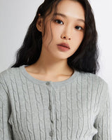 [SPAO][Soft Yarn] Round neck cable cardigan 4色 新商品 韓国人気 女性服 - コクモト KOCUMOTO