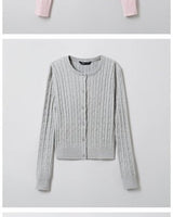 [SPAO][Soft Yarn] Round neck cable cardigan 4色 新商品 韓国人気 女性服 - コクモト KOCUMOTO