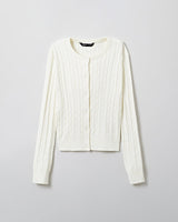 [SPAO][Soft Yarn] Round neck cable cardigan 4色 新商品 韓国人気 女性服 - コクモト KOCUMOTO