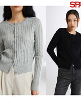 [SPAO][Soft Yarn] Round neck cable cardigan 4色 新商品 韓国人気 女性服 - コクモト KOCUMOTO