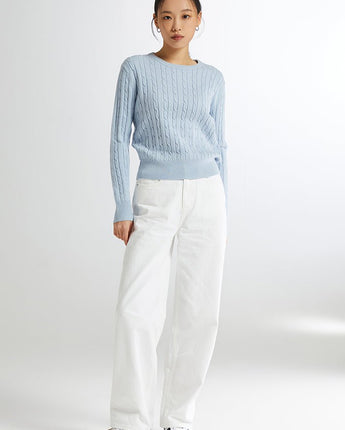 [SPAO][Soft Yarn] Round neck cable pullover 4色 新商品 韓国人気 女性服 - コクモト KOCUMOTO