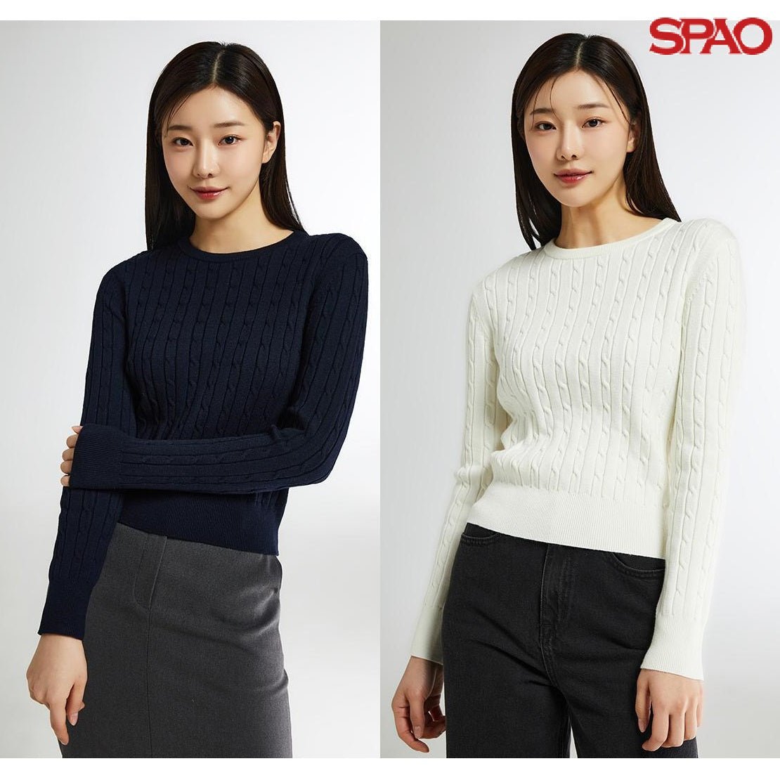 [SPAO][Soft Yarn] Round neck cable pullover 4色 新商品 韓国人気 女性服 - コクモト KOCUMOTO