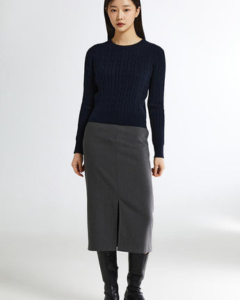 [SPAO][Soft Yarn] Round neck cable pullover 4色 新商品 韓国人気 女性服 - コクモト KOCUMOTO