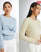 [SPAO][Soft Yarn] Round neck cable pullover 4色 新商品 韓国人気 女性服 - コクモト KOCUMOTO