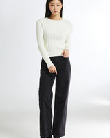 [SPAO][Soft Yarn] Round neck cable pullover 4色 新商品 韓国人気 女性服 - コクモト KOCUMOTO