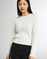 [SPAO][Soft Yarn] Round neck cable pullover 4色 新商品 韓国人気 女性服 - コクモト KOCUMOTO