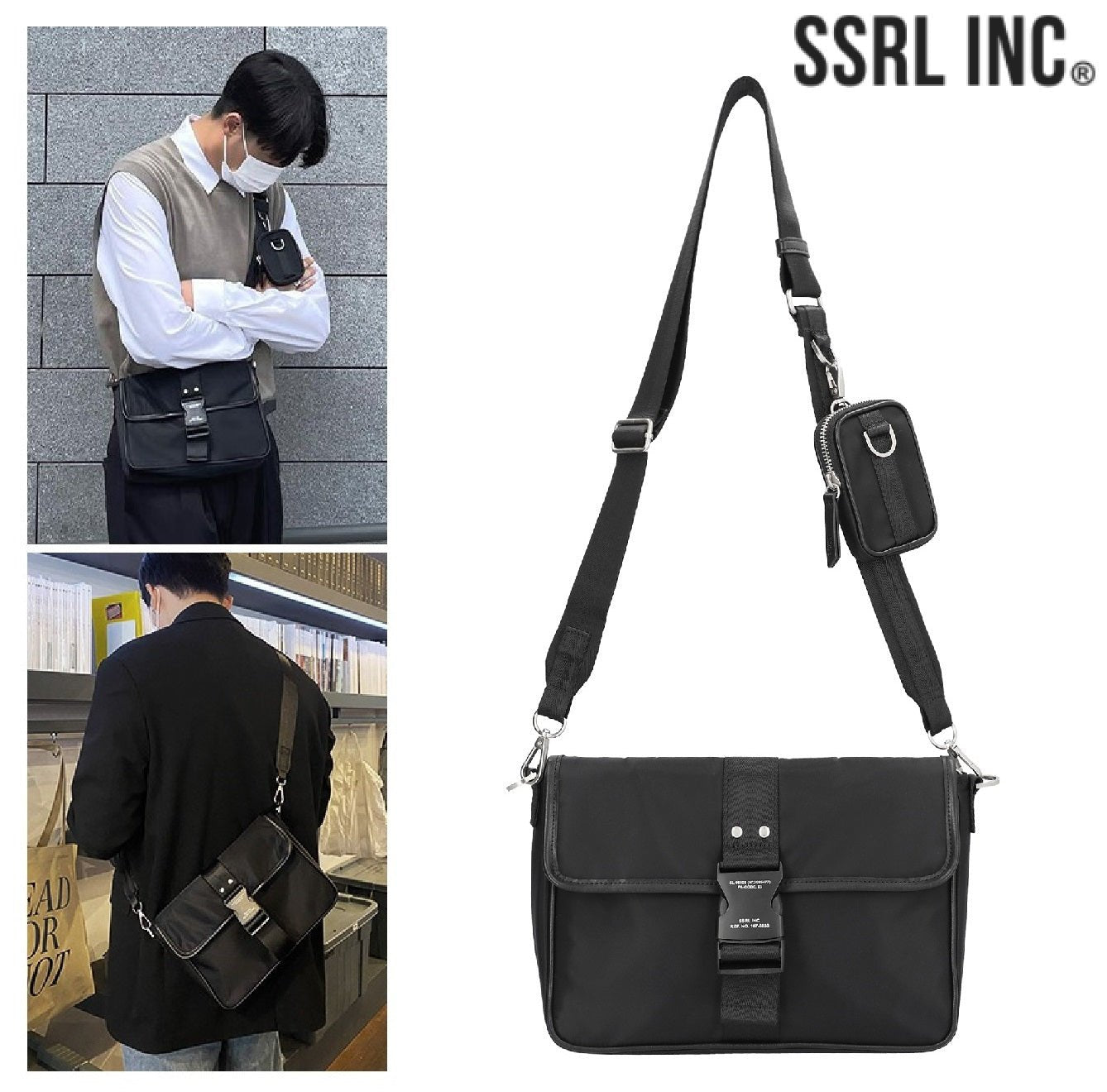 [SSRL] brevity flap buckle bag / black (SB15ACR010101) 韓国人気 デイリーバッグ - コクモト KOCUMOTO