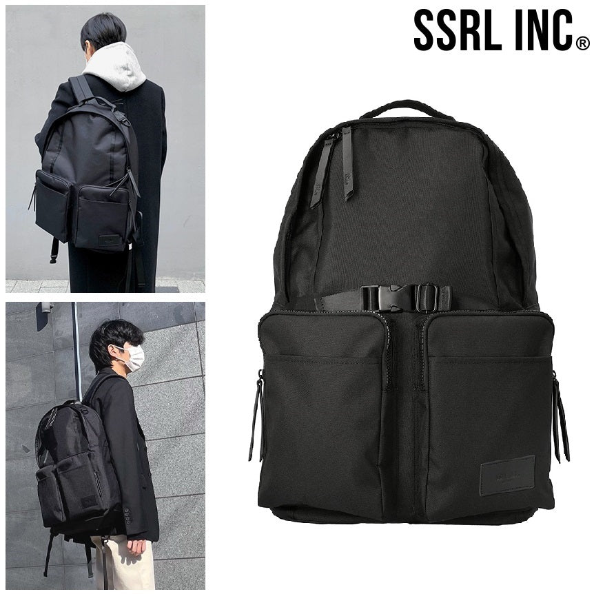 [SSRL] dual pocket backpack / black (SBP001-101) 新学期 デイリーバッグ - コクモト KOCUMOTO