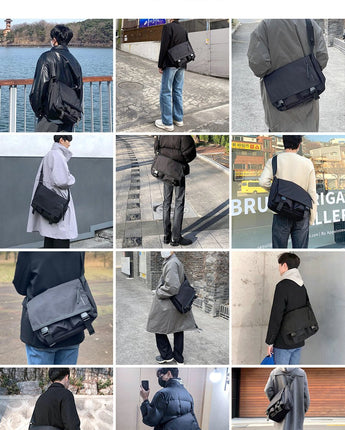 [SSRL] dual pocket messenger bag / black (SMB001-101) 韓国人気 デイリーバッグ - コクモト KOCUMOTO