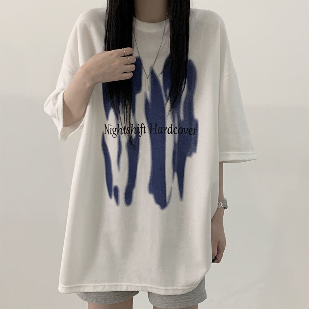 [韓国女性人気ファッション]オーバーフィットストリートプリント半袖Tシャツ - コクモト KOCUMOTO