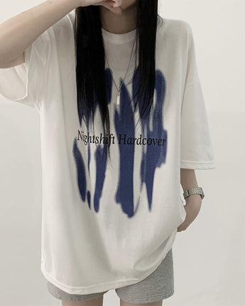 [韓国女性人気ファッション]オーバーフィットストリートプリント半袖Tシャツ - コクモト KOCUMOTO