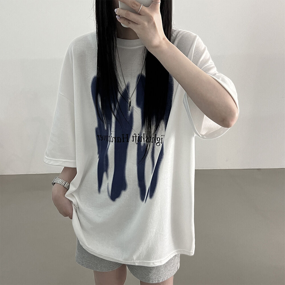 [韓国女性人気ファッション]オーバーフィットストリートプリント半袖Tシャツ - コクモト KOCUMOTO