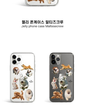 [WAIKEI] Jelly phone case maltese crew 透明ゼリーフォンケース / iPhone前機種 - コクモト KOCUMOTO