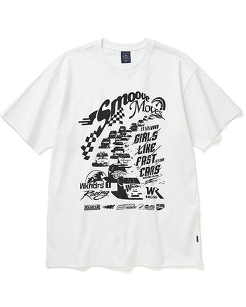 【WKNDRS】【RIIZE SHOTARO 着用】RACING T-SHIRT(WHITE) - コクモト KOCUMOTO