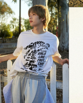 【WKNDRS】【RIIZE SHOTARO 着用】RACING T-SHIRT(WHITE) - コクモト KOCUMOTO